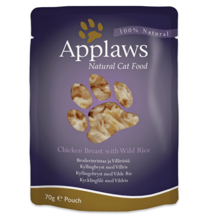 Applaws Pouch, Chicken Breast with Wild Rice, 12 x 70 gr.