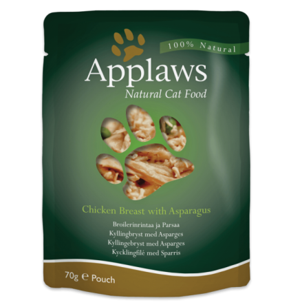 Applaws Pouch, Chicken Breast with Asparagus, 12 x 70 gr.