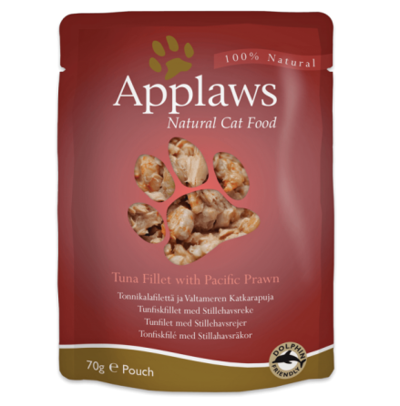 Applaws Pouch, Tuna Fillet with Pacific Prawn, 12 x 70 gr.