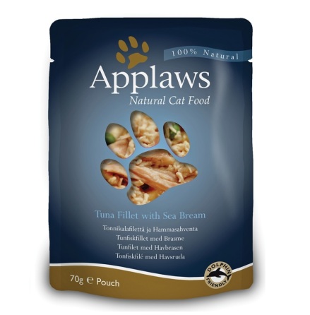 Applaws Pouch, Tuna Fillet with Sea Bream, 12 x 70 gr.